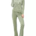 Woolicity Tuta da Donna Ginnastica in Velluto Completa Sportiva 2 Pezzi Felpa con Cappuccio e Pantaloni Jogging Pigiama Set