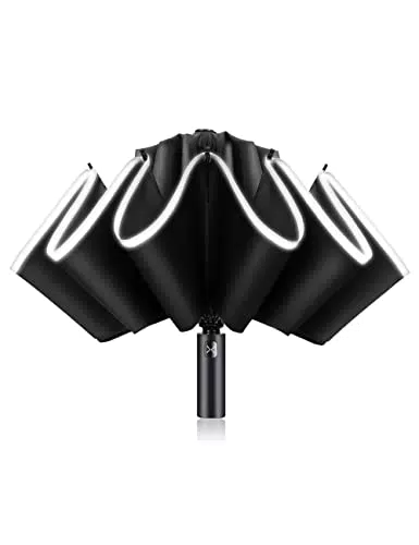 XIXVON Ombrello Pro, 99% Protezione UV UPF 50+, Striscia Di Sicurezza Riflettente