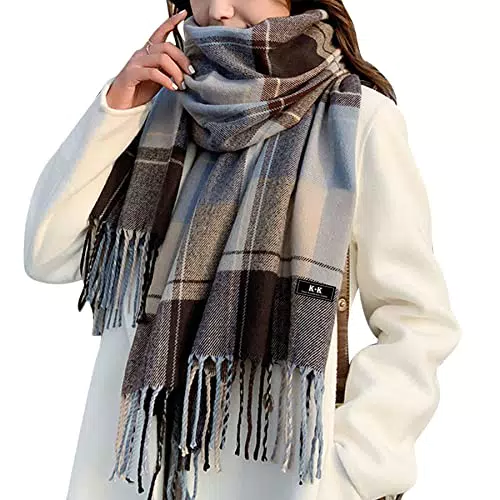 YouGa Invernale Tartan Sciarpa -Sciarpa Donna Inverno Scialle Plaid Stola sciarpa calda coperta scialle nappe morbido donne sciarpa
