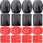 YUENX 16 Pezzi Supporti Adesivi Curvi + Piatti con Adesivo 3M Adesivi Piatti Casco Supporti Attacchi Adesivi Piatti Gopro per GOPRO Action Camera Hero Session /4/3/3 +/2 Action Camera