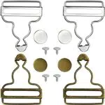 YUENX 4 Set Fibbie in Metallo Salopette Fibbie Metallo Clip Fibbie Metallo di Fibbie in Metallo Salopette con Rettangolo Slider Fasteners per Bretelle