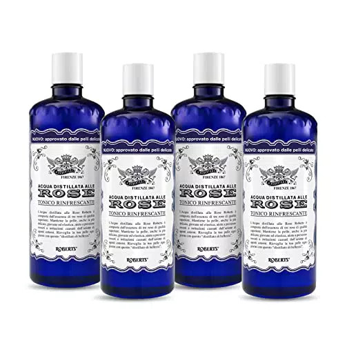 Acqua alle Rose, Tonico Viso con Acqua Distillata Alle Rose - 4 Confezioni da 300 ml
