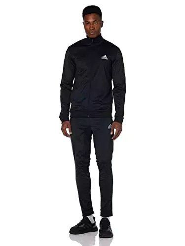 adidas M SL TR TT TS, Tuta da Ginnastica Uomo, Top:Black/White Bottom:Black/White
