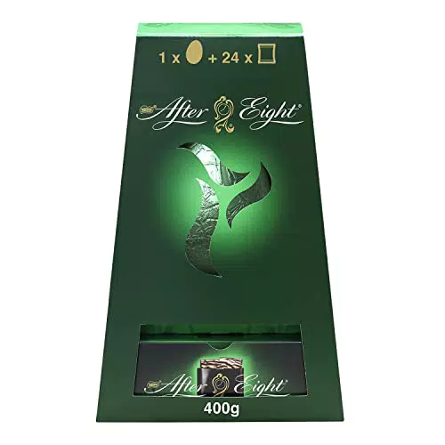 AFTER EIGHT Uovo di Pasqua Cioccolato Fondente alla Menta e 24 Sfoglie di Cioccolato Fondente alla Menta