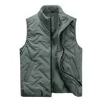 Allthemen Gilet da Uomo con Collo Alto Gilet Invernale Gilet Sportivo senza Maniche Caldo all'Aperto Verde M
