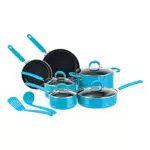 Amazon Basics - Batteria di pentole in ceramica antiaderente