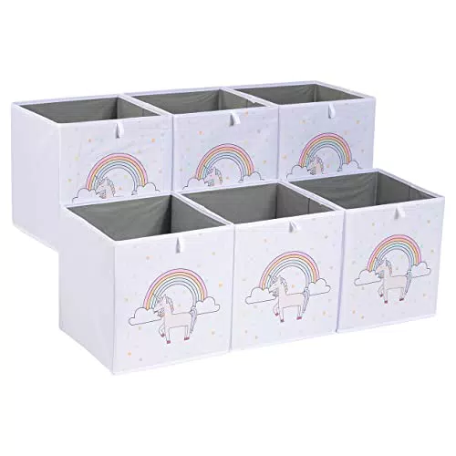 Amazon Basics, Cubi portaoggetti ripiegabili, in tessuto, confezione da 6