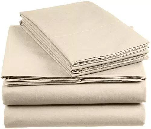 Amazon Basics everyday Set copripiumino 100% cotone, Tapioca 225 x 220 cm e 2 federe 50 x 80 cm