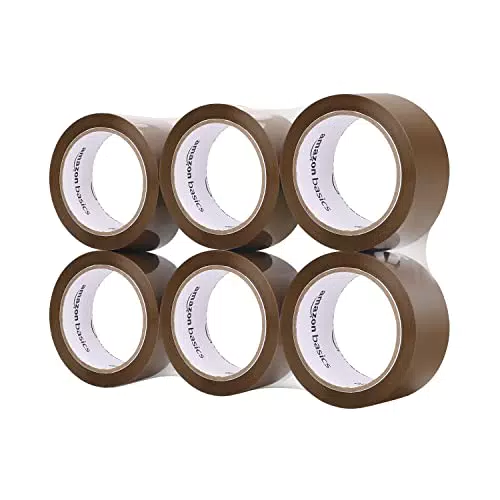 Amazon Basics - Nastro adesivo per imballaggio, 48 mm x 66 m, confezione da 6 rotoli