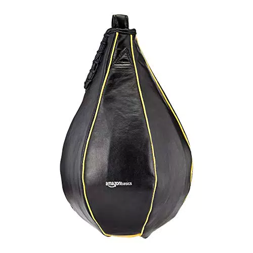 Amazon Basics - Palla da boxe, con rifiniture gialle