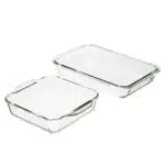 Amazon Basics - Pirofile da forno in vetro, set da 2 pezzi