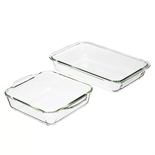 Amazon Basics - Pirofile da forno in vetro, set da 2 pezzi