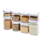Amazon Basics, Set da 8 contenitori per alimenti ermetici rotondi e rettangolari