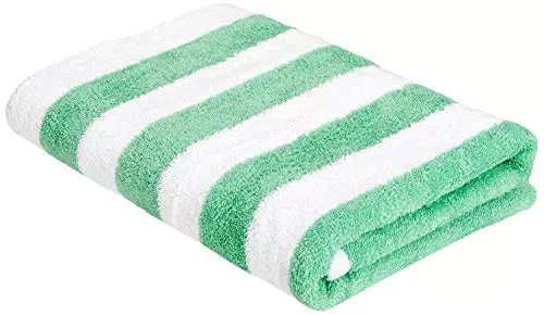 Amazon Basics - Telo mare, motivo a righe, stile cabina da spiaggia, 100% cotone