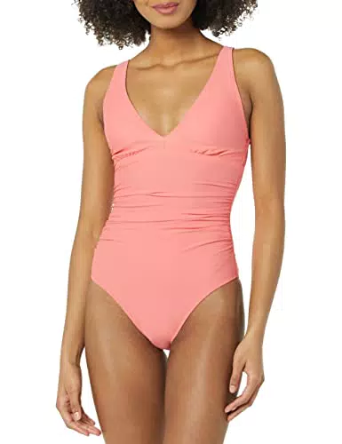Amazon Essentials Costume da Bagno Contenitivo con Scollo Profondo Donna