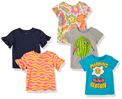 Amazon Essentials Top a Maglietta a Maniche Corte Bambine e Ragazze