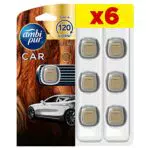 Ambi Pur Profumatore Auto, 6 Deodoranti Auto, Fragranza Legno Madero