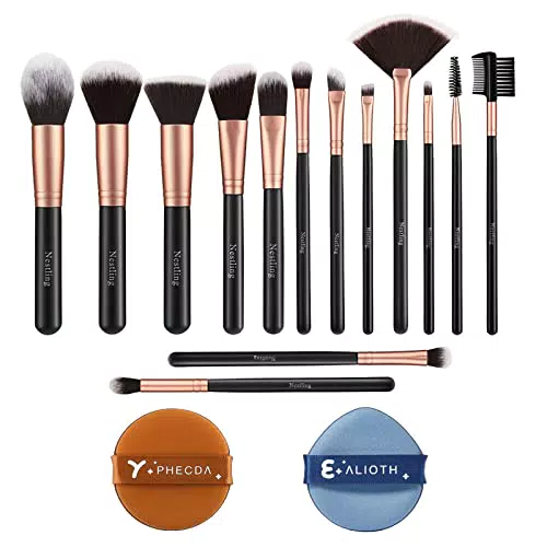 AMMIY 14 Pezzi Pennelli Trucco Professionale Set, Kit di Pennelli da Trucco