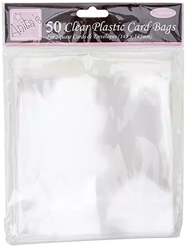Anitas Sacchetto di carta quadrato in plastica con labbro da 25 mm, confezione da 50