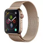 Apple Watch Series 4 Cassa 44 mm in Acciaio Inossidabile Color Oro e Loop in Maglia Milanese Color Oro e Loop in Maglia Milanese Color Oro