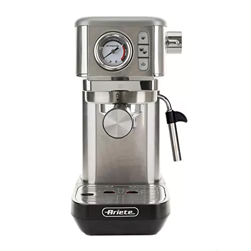 Ariete Espresso Slim Metal, Macchina da Caffè con Manometro