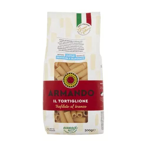 Armando, Il Tortiglione, Pasta di Semola di Grano Duro di Filiera 100% Italiano - 12 confezioni da 500 gr