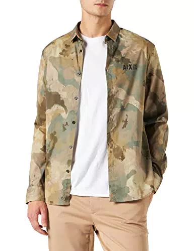ARMANI EXCHANGE Mimetico, Logo Frontale, Camicia, Uomo