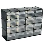 Art Plast 802 - Cassettiera, 16 cassetti trasparenti con porta etichetta