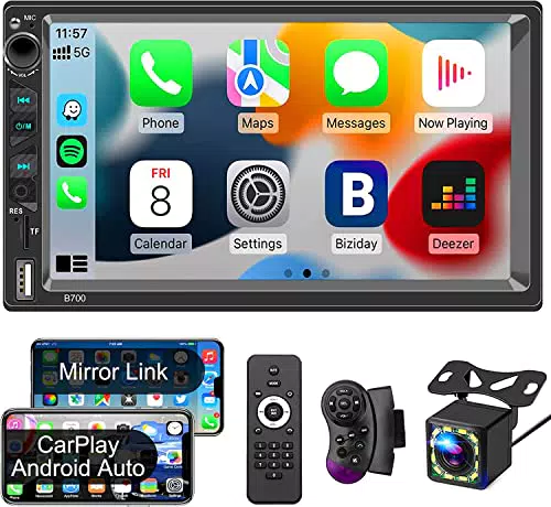 Autoradio 2 Din Compatibile con Apple CarPlay, Android Auto e Assistente Vocale