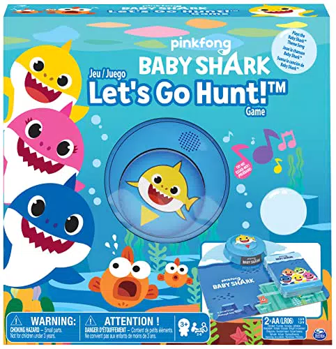 BABY SHARK gioco di società Let's Go Hunt con pulsante sonoro che riproduce la famosissima melodia