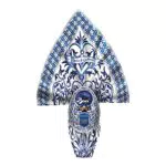 BACI PERUGINA Dolce & Gabbana Maiolica Uovo di Pasqua Cioccolato Fondente Extra e granella di Nocciole con Sorpresa e 3 Cioccolatini 367g