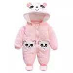 Pagliaccetto con Cappuccio e Scarpine da neve, Panda 0-3 Mesi