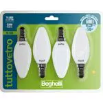 Beghelli - TUTTOVETRO lampadina E14 Luce Fredda, Led a Oliva 5W