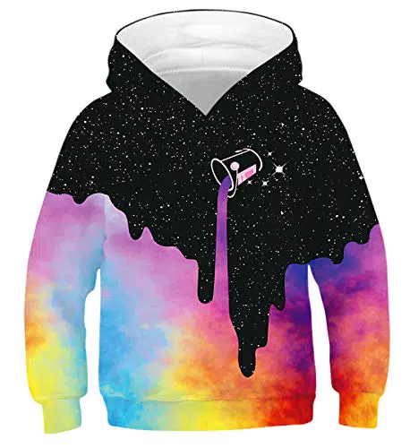 Belovecol Felpa con Cappuccio disegno galassia