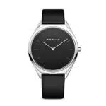 BERING Analogico Quarzo Ultra Slim con Cinturino in Pelle di vitello Cinturino e Vetro zaffiro