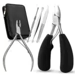 BEZOX - Tagliaunghie Incarnite Set, Pinza per Cuticole con Spingipelle Acciaio Inossidabile