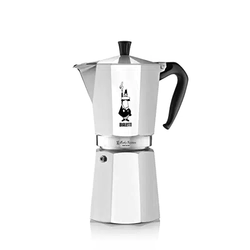 Bialetti Caffettiera Moka Express 18 Tazze, Manico anti scottatura