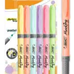 BIC - Highlighter Grip, evidenziatori con punta smussata regolabile, colori assortiti, confezione da 6