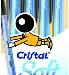 BIC Penne Nere a Sfera, Cristal Soft, Punta Media, Confezione da 4 Penne