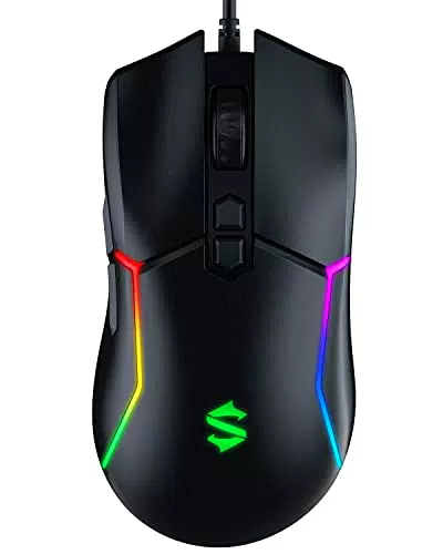 Black Shark Mouse da Gioco con Filo USB, Sensore 10.000 DPI Regolabili