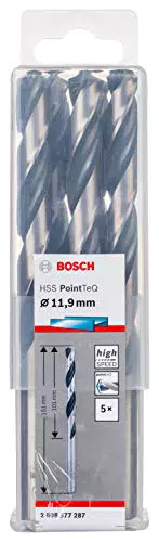 Bosch Accessories 2608577287 HSS PointTeQ - Set da 5 Pezzi di Punte Elicoidali per Trapano per Metallo