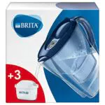 BRITA Caraffa Filtrante Marella per acqua, Blu - incl. 3 Filtri MAXTRA+ per la riduzione di cloro