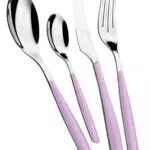 BUGATTI - Set Posate 24 Pezzi in Acciaio Inox 18/10 e Manico Colore Lilla