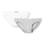 Calvin Klein 2 PK Breve Patrimonio Mutande da Uomo, Pvhwhite/Greyheather