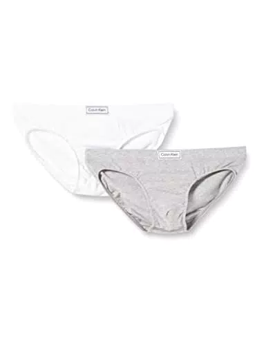 Calvin Klein 2 PK Breve Patrimonio Mutande da Uomo, Pvhwhite/Greyheather