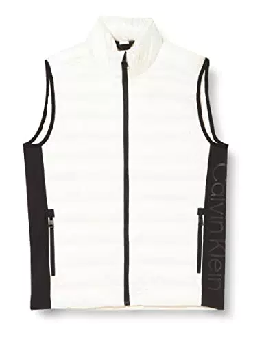 Calvin Klein Gilet con Logo Laterale Riciclato, Egret