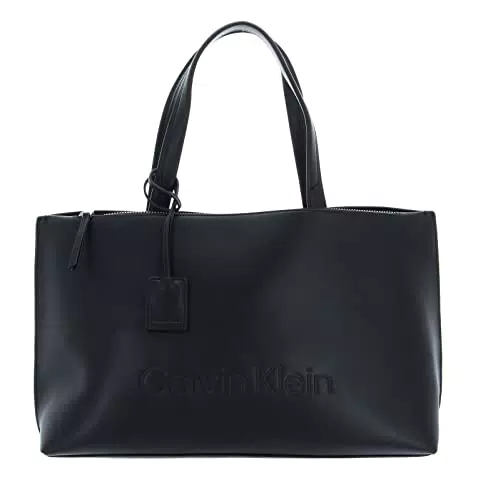 Calvin Klein Set Shopper MD, Borsa Tote Donna, CK Nero