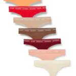 Calvin Klein Thong 7Pk Slip a Tanga, TPCA/Gentle/Red/CML/TFET/Exact/Orng