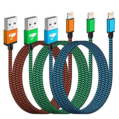 Cavo iPhone Cavo Lightning Usb Certificato, 3 pezzi da 2 metri