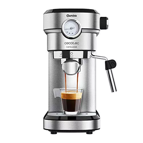 Cecotec Cafelizzia 790 Steel Pro - Macchina per caffè espresso e cappuccino con manometro